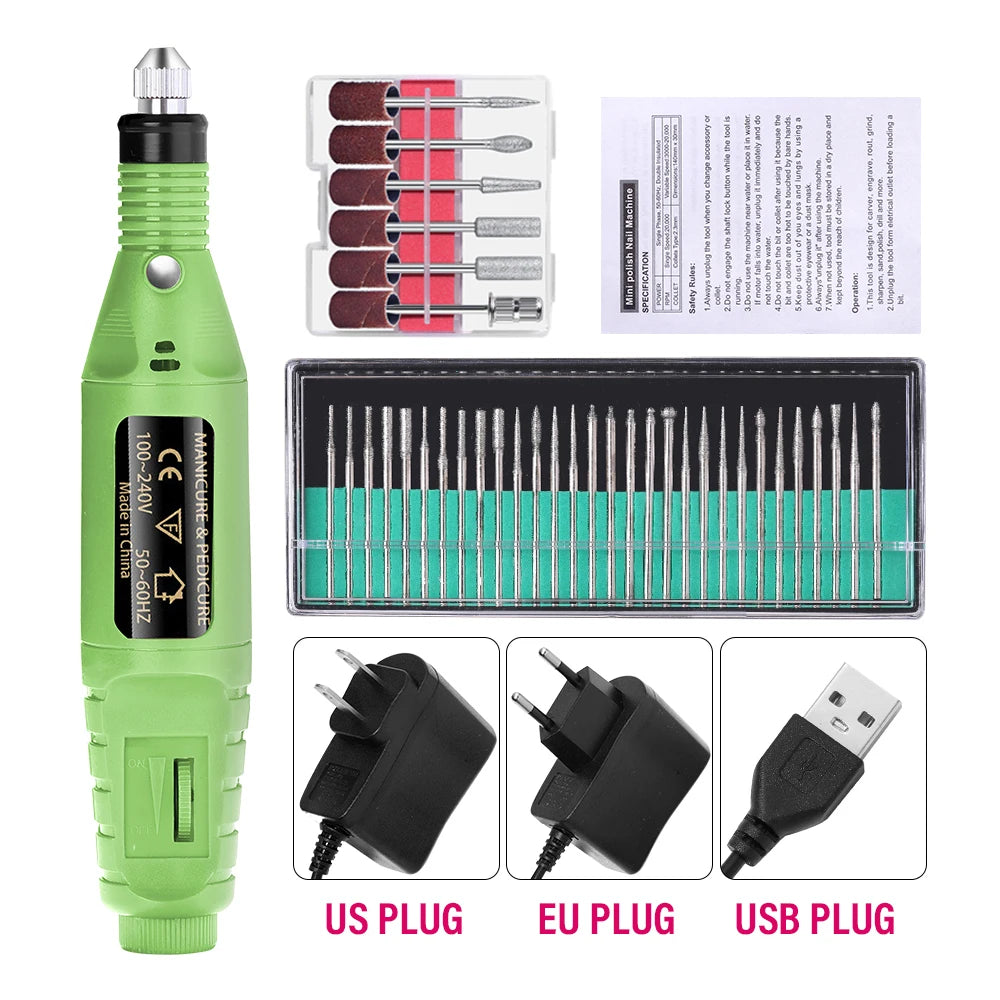 Portable Professional Electric Nail Drill Machine – Manicure & Pedicure Drill Set for Home and Salon Use