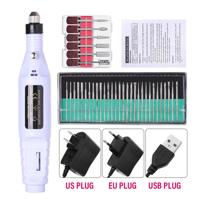 Portable Professional Electric Nail Drill Machine – Manicure & Pedicure Drill Set for Home and Salon Use