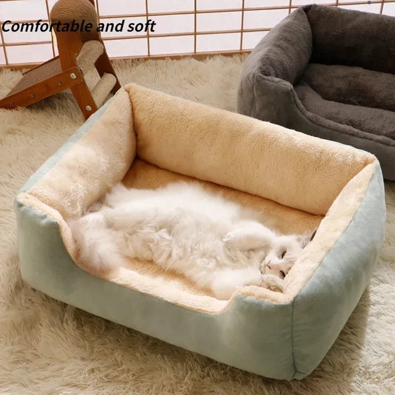 Soft Plush Pet Bed for Cats & Small Dogs – Cozy Breathable Cushion House