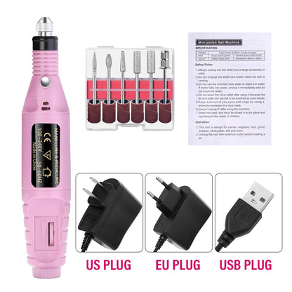 Portable Professional Electric Nail Drill Machine – Manicure & Pedicure Drill Set for Home and Salon Use